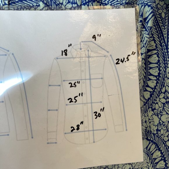 Talbots Blue Paisley Crepe Button Front Shirt Plus 2X Elegant & Lightweight - Picture 5 of 5